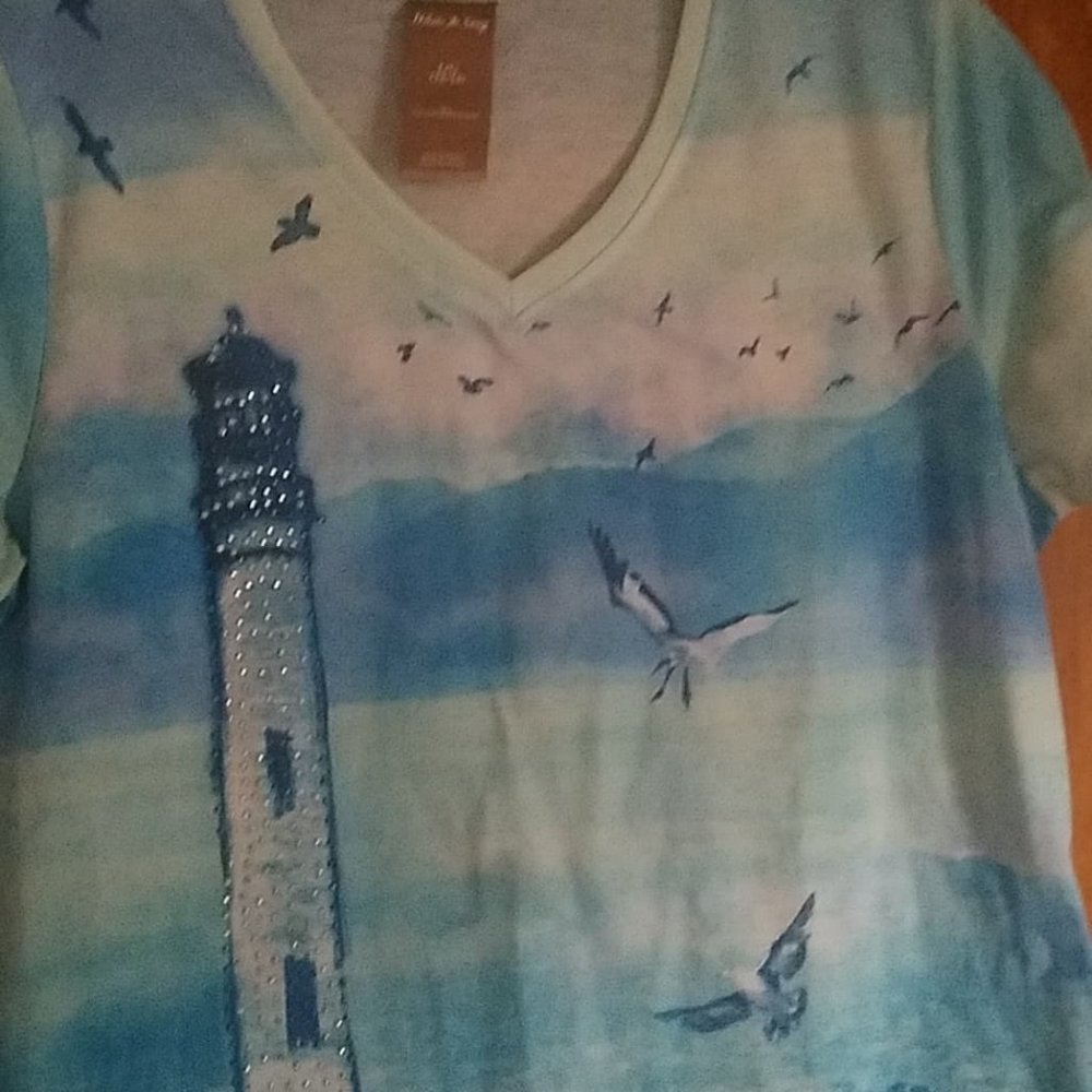 WHITE & TAG WOMENS TOP SHIRT SIZE L/G 12/14